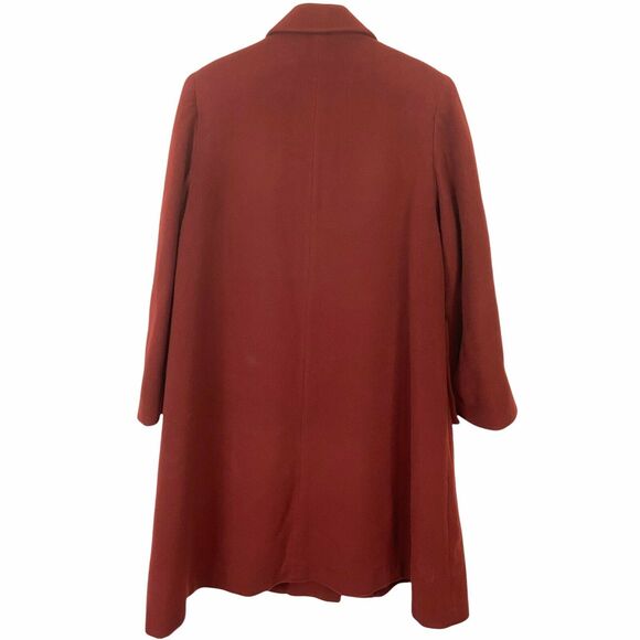 Penn Traffic Co Overcoat Vintage 50's Women's Rust Long Sleeve Collared size M/L - Picture 2 of 16